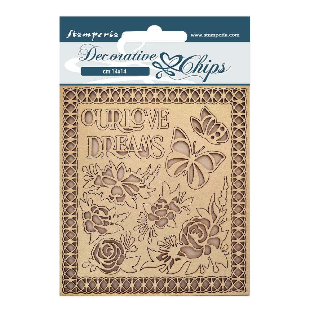 Stamperia Decorative Chips - Garden of Promises - Our Love