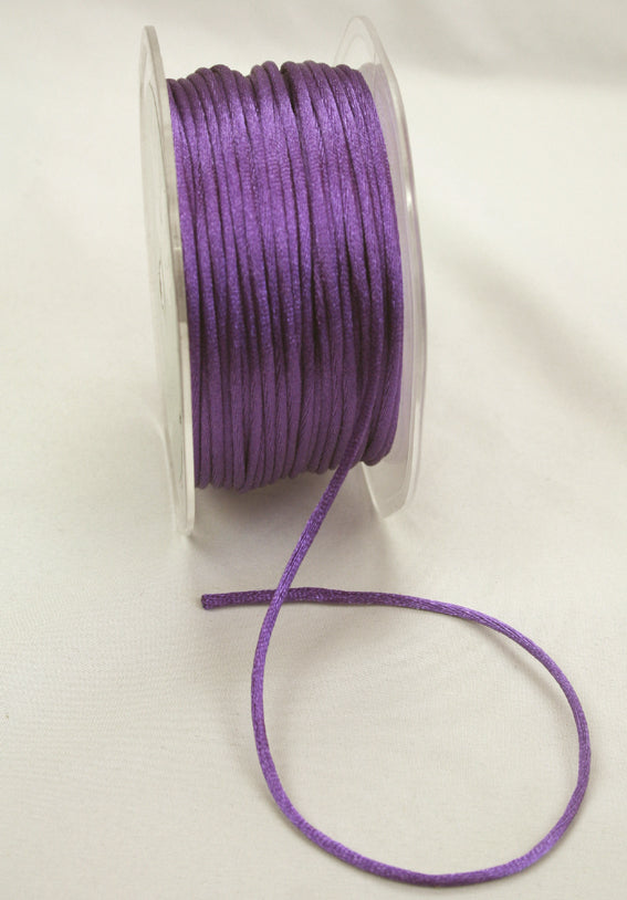 Satin String Ribbon- Rat tail- Purple- 5m