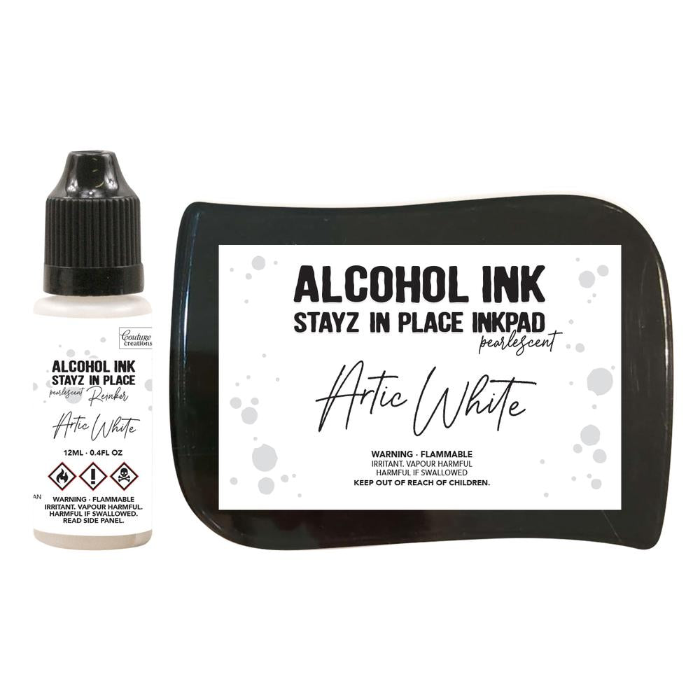 Stayz in Place Alcohol Ink Pad with ReInker - Artic White Pearlescent