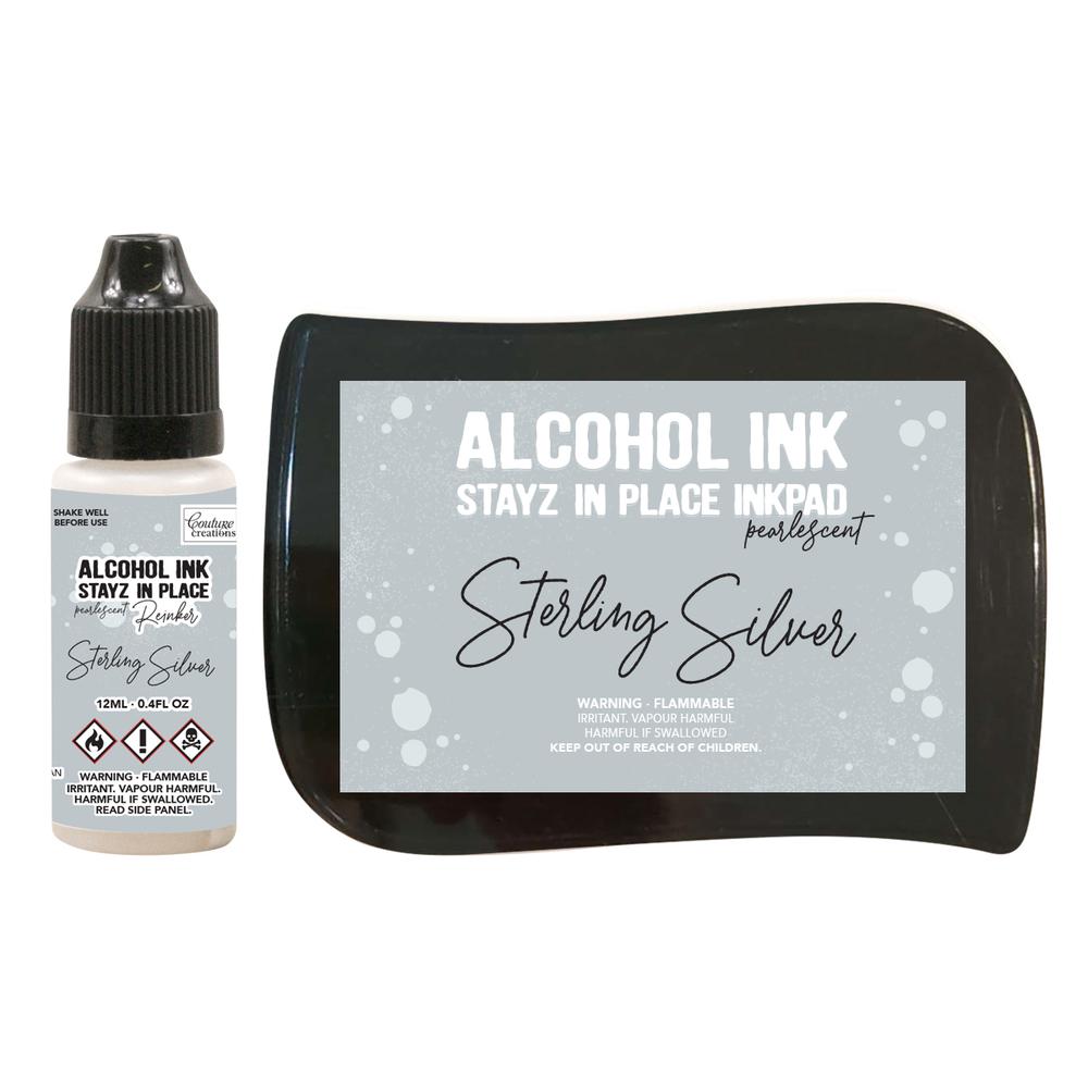 Stayz in Place Alcohol Ink Pad with ReInker - Sterling Silver