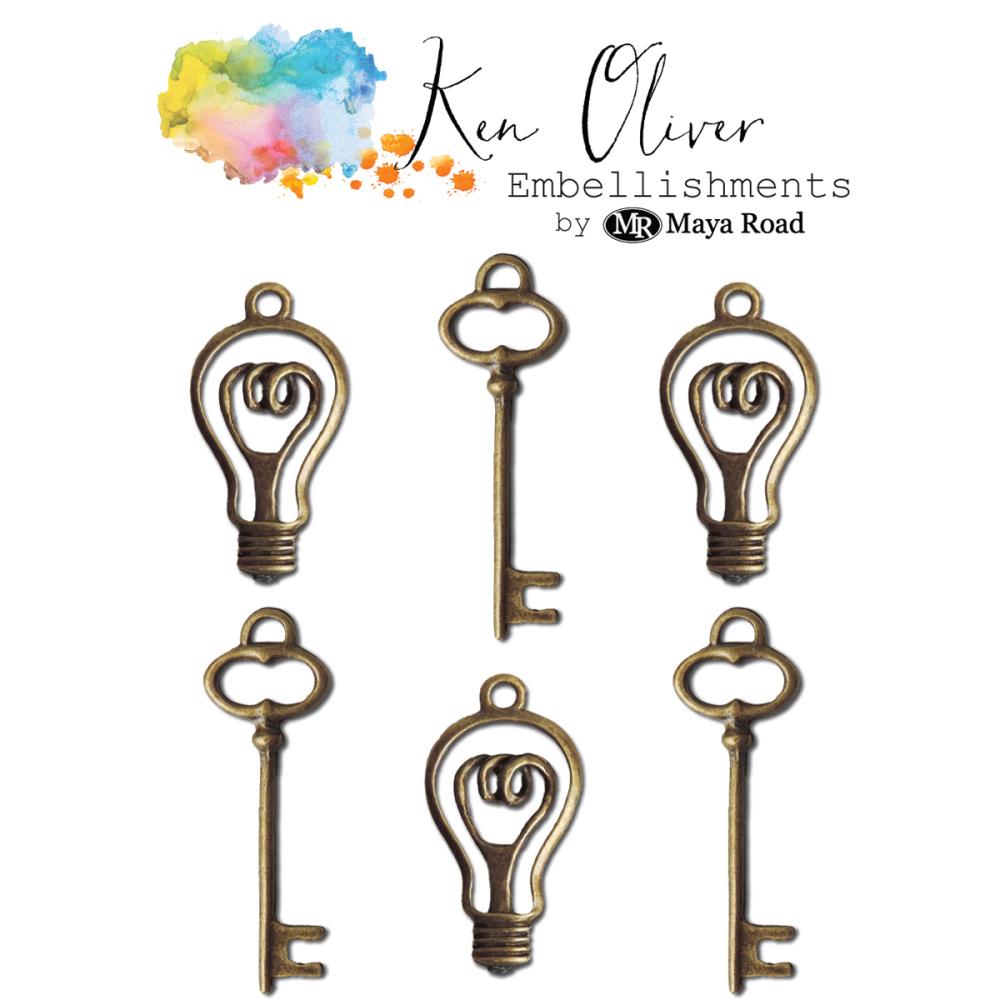 Ken Oliver Metal Embellishments- Vintage Bulbs & Keys
