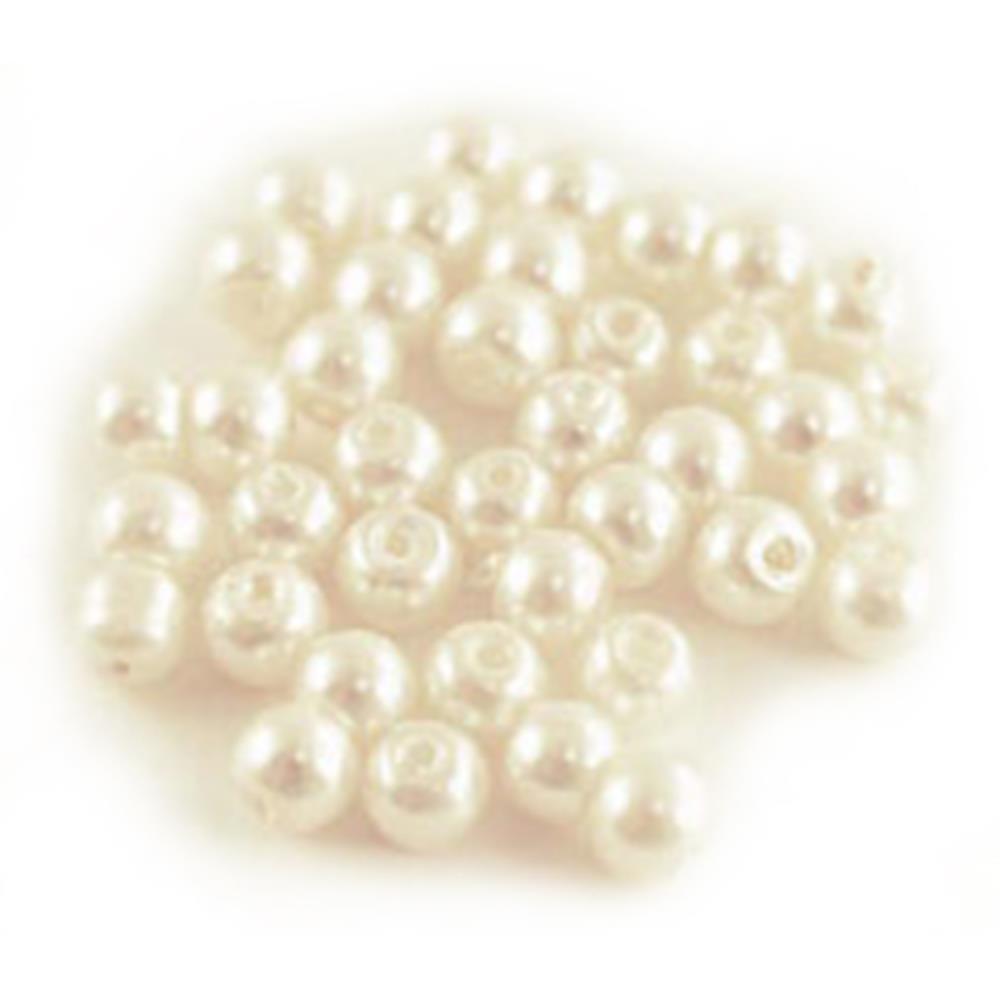 Glass Fired Pearl Beads - White