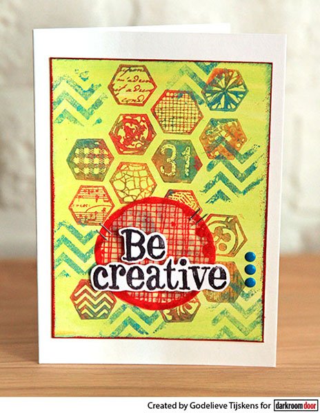 Collage Stamp - Arty Hexagons - Crafty Divas