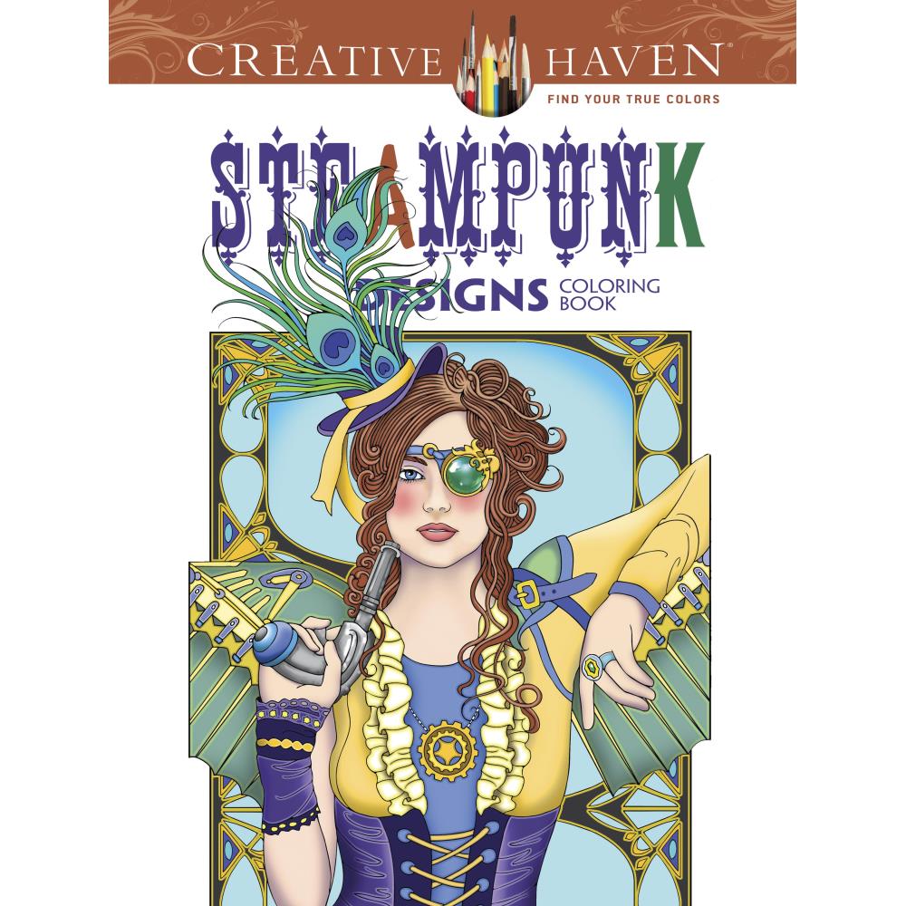 Creative Haven Colouring Book - Steampunk Designs - Crafty Divas