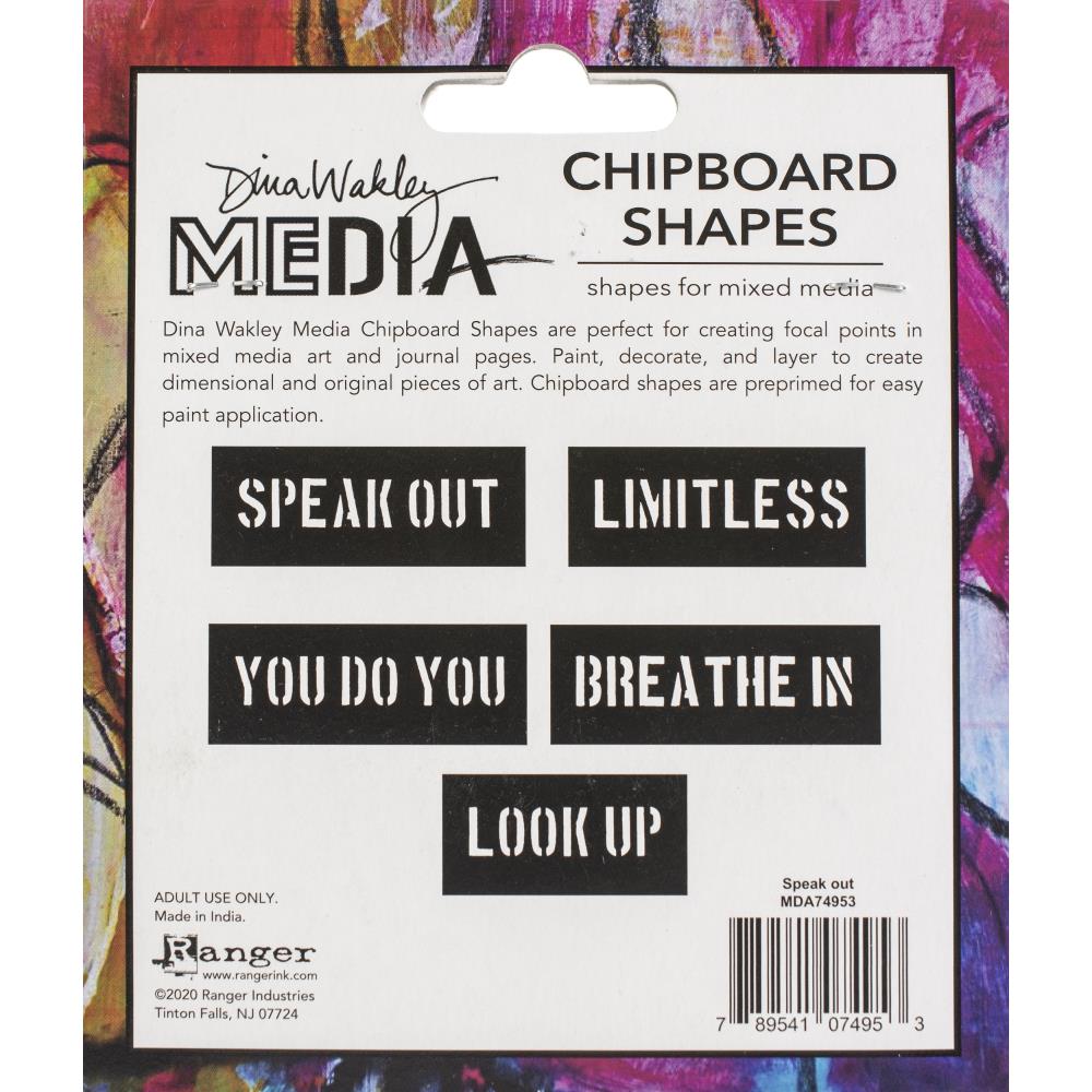 Dina Wakley Media Chipboard Shapes - Speak Out - Crafty Divas