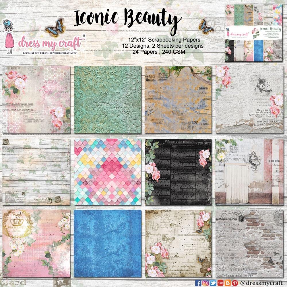 Dress My Craft Collection Pack 12x12- Iconic Beauty - Crafty Divas