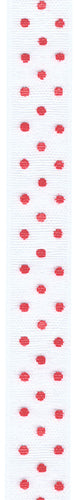 Ribbon Sheer White 'Red Swiss Dot'