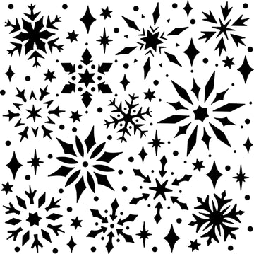 Crafters Workshop Template 6x6 - Snowflake Sparkles