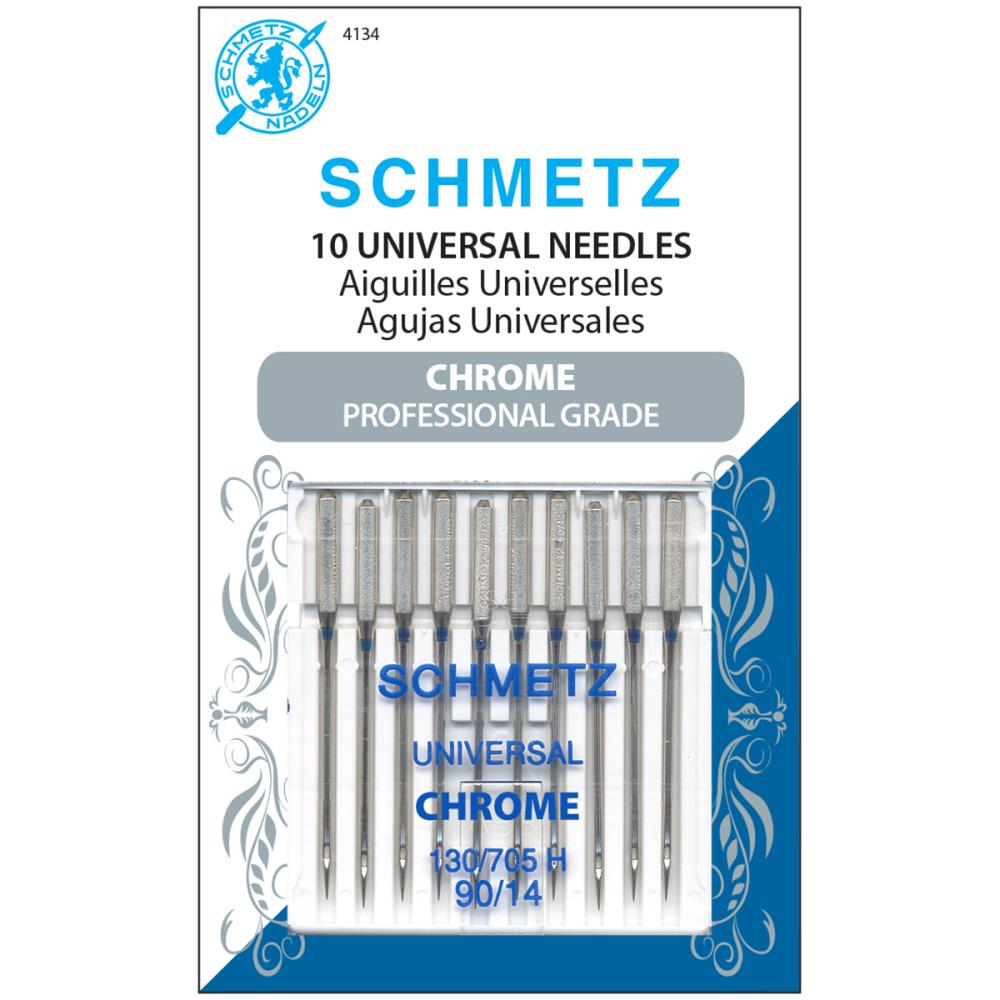 Schmetz Chrome Universal Machine Needles - Professional Grade - Size 90-14 10pk