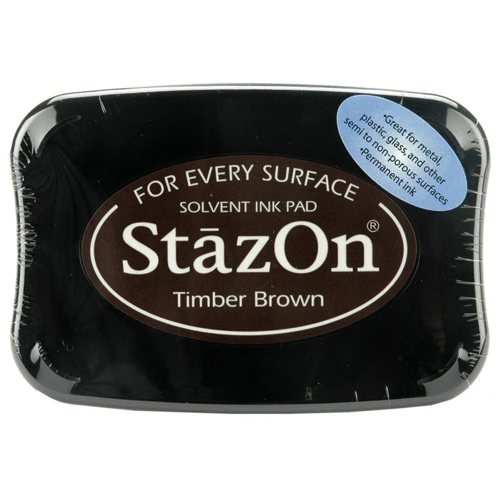 StazOn Solvent Ink Pad - Timber Brown