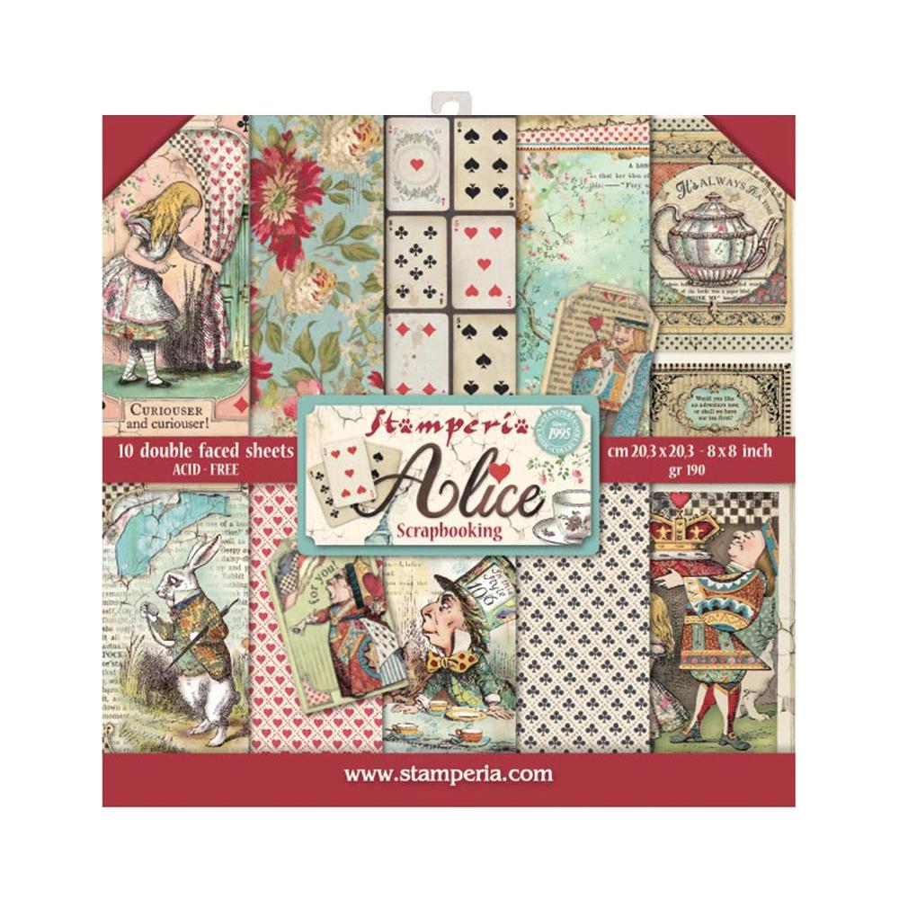 Stamperia Double-Sided Paper Pad 8x8 - Alice In Wonderland