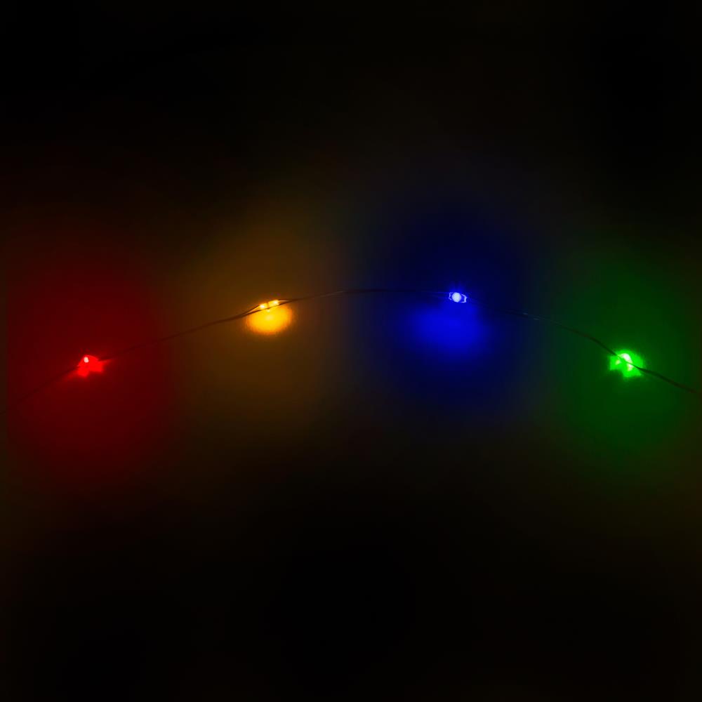 Idea-Ology Battery Operated Wire Light Strands Tiny Lights - Christmas Tiny Lights- Festive Colors