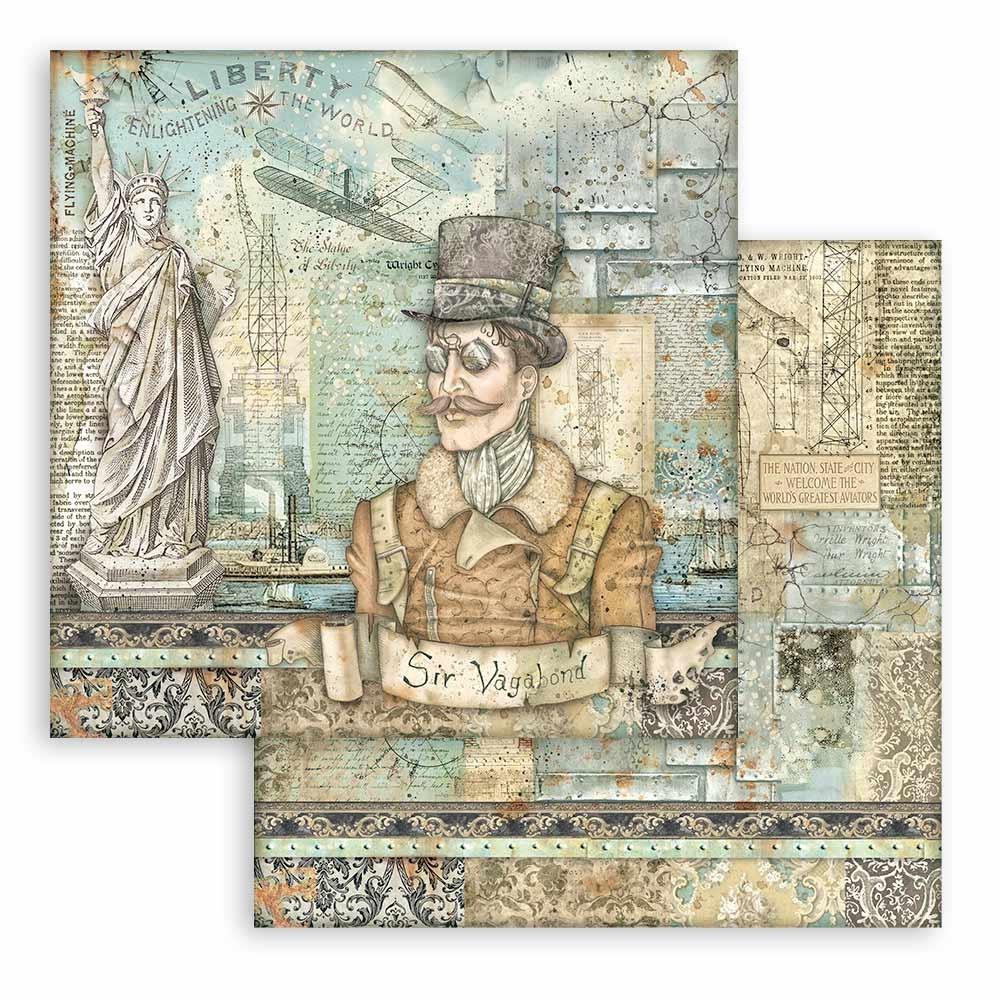 Stamperia Double-Sided Paper Pad - 6x6 - Sir Vagabond Aviator