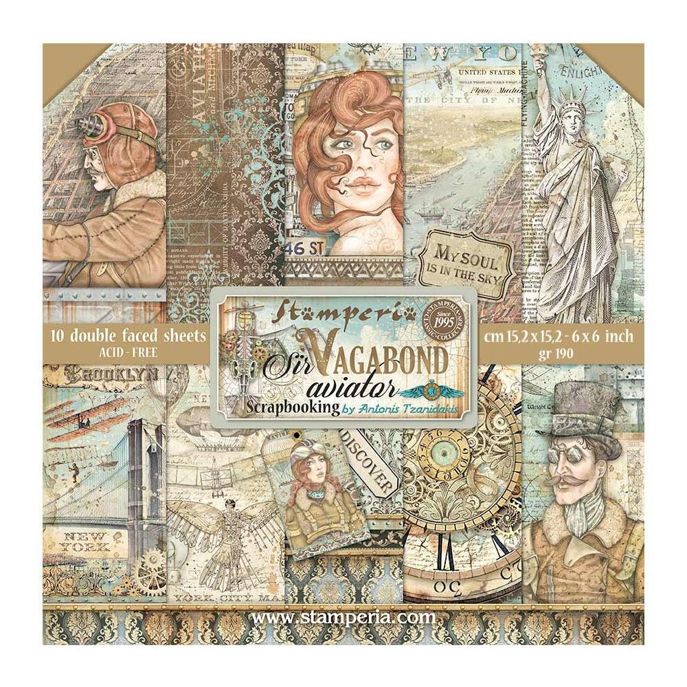 Stamperia Double-Sided Paper Pad - 6x6 - Sir Vagabond Aviator