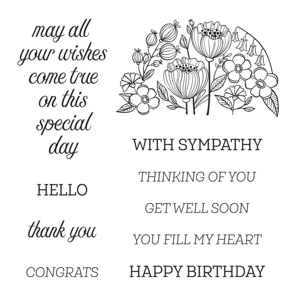 Spellbinders Clear Acrylic Stamps From The Stylish Ovals - Fill My Heart Sentiments