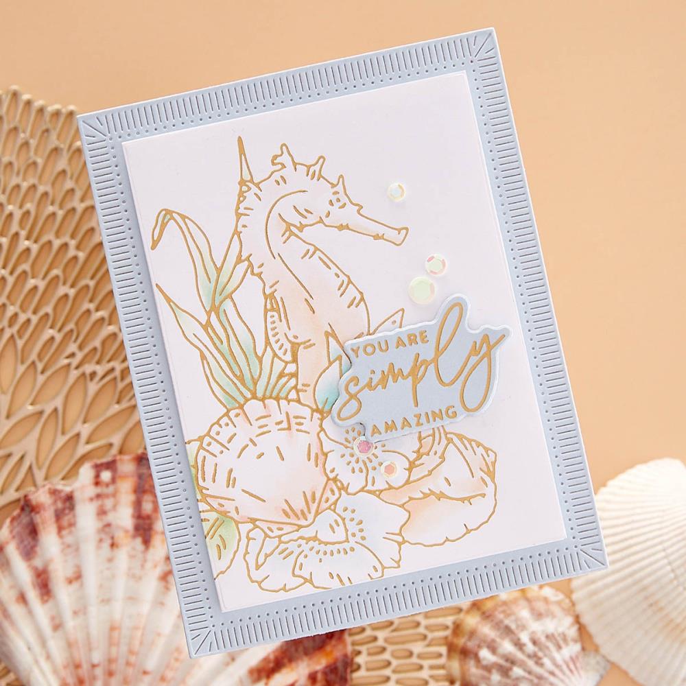 Spellbinders Glimmer Hot Foil Plate & Die Set - Seahorse Floral