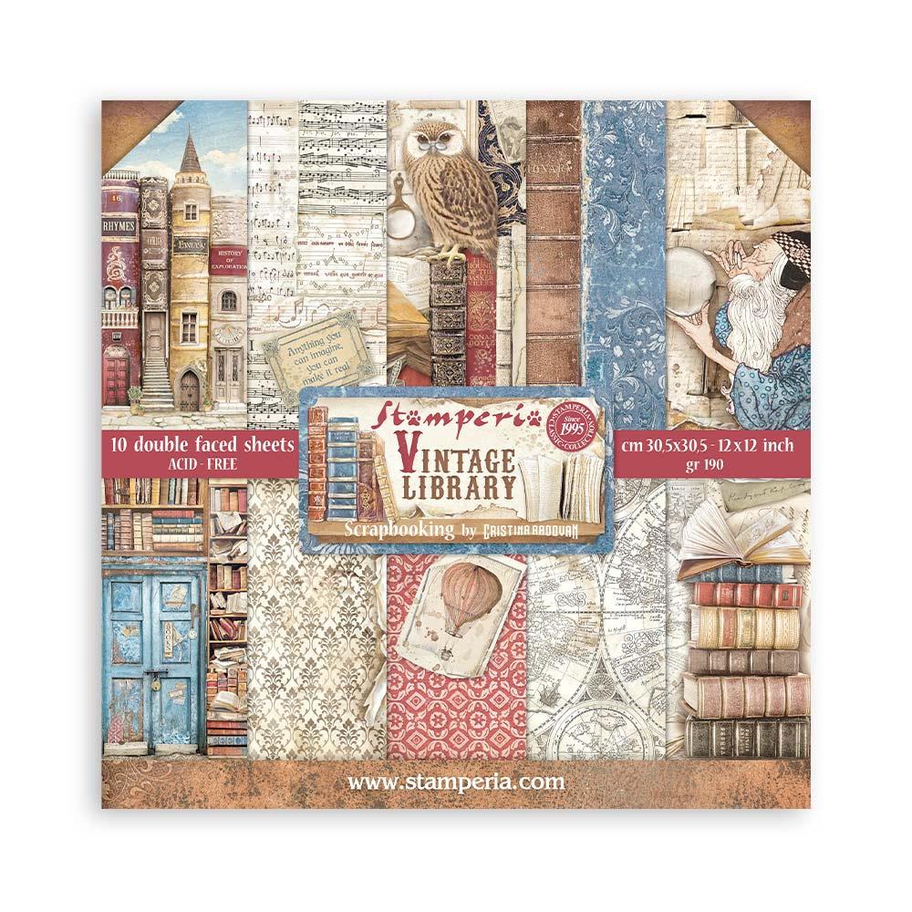 Stamperia Double-Sided Paper Pad 12x12 - Vintage Library