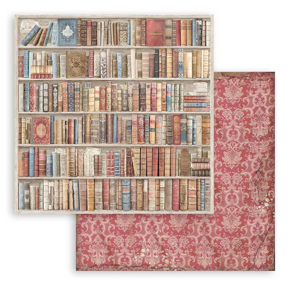Stamperia Backgrounds Double-Sided Paper Pad 12x12 - Vintage Library