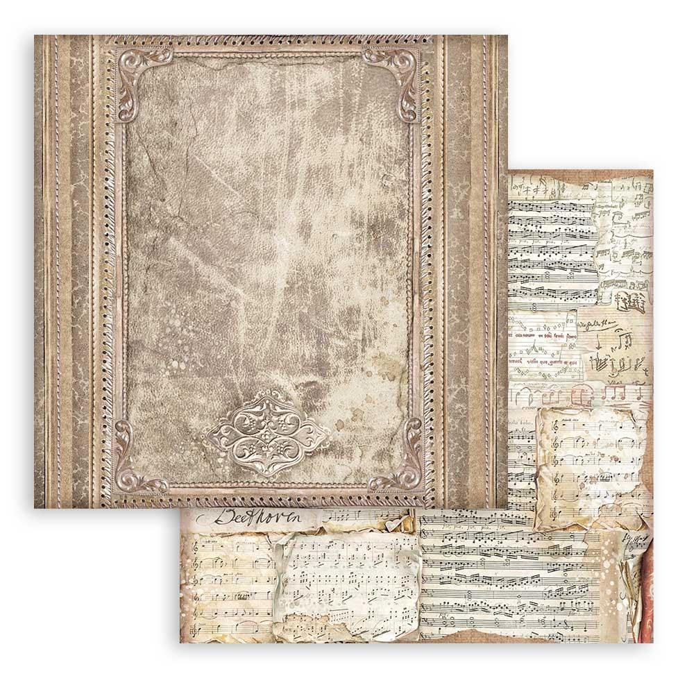 Stamperia Backgrounds Double-Sided Paper Pad 8x8 - Vintage Library