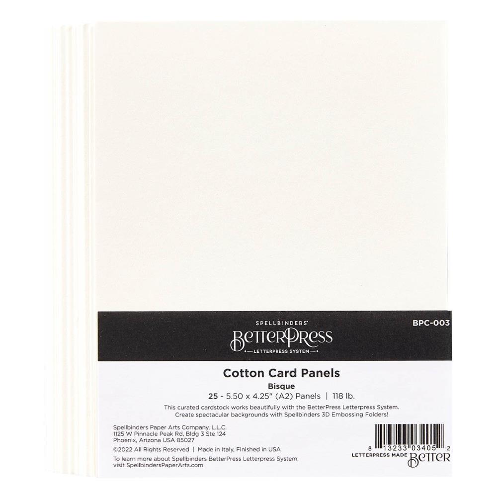 Spellbinders BetterPress Letterpress A2 Cotton Card Panels - Bisque