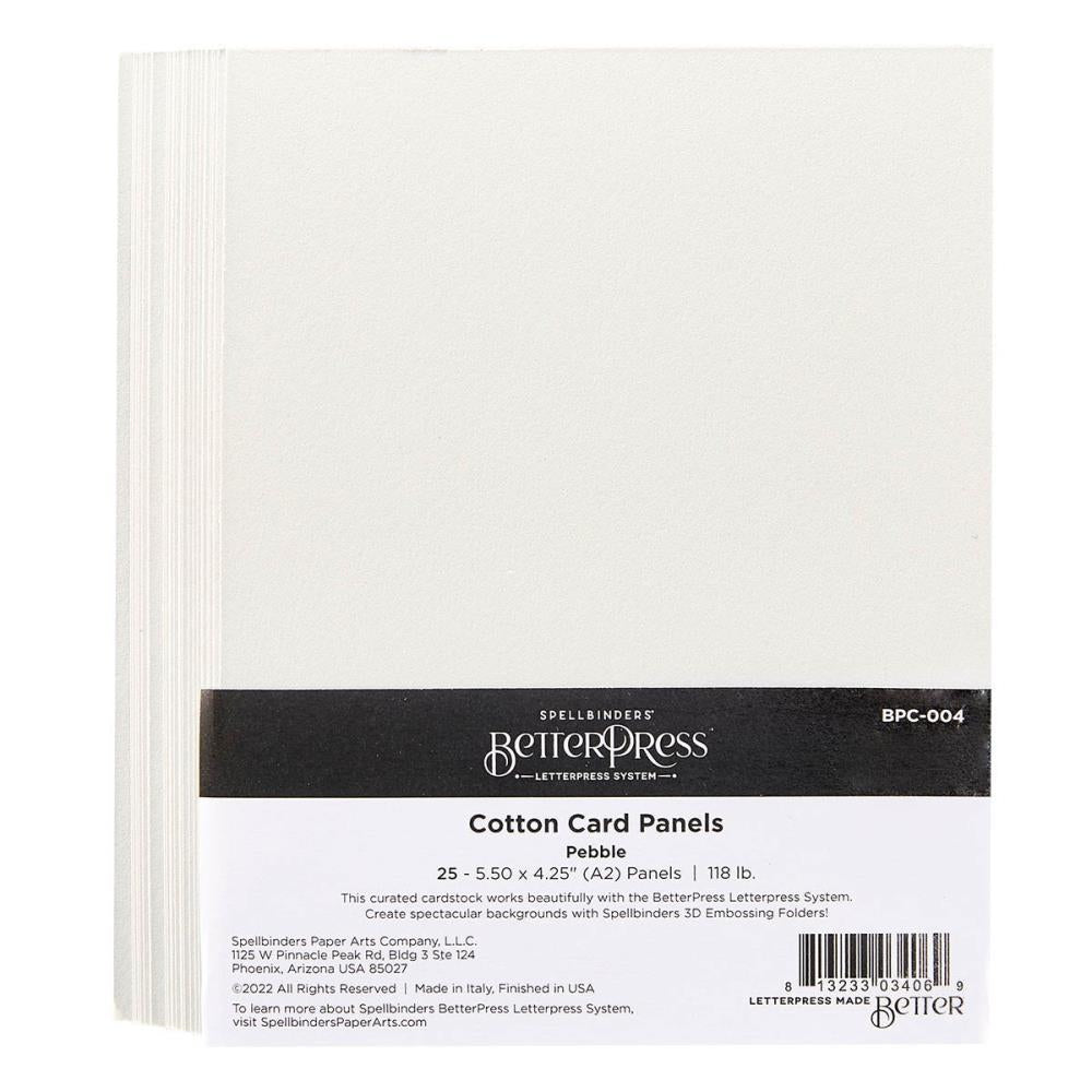 Spellbinders BetterPress Letterpress A2 Cotton Card Panels - Pebble