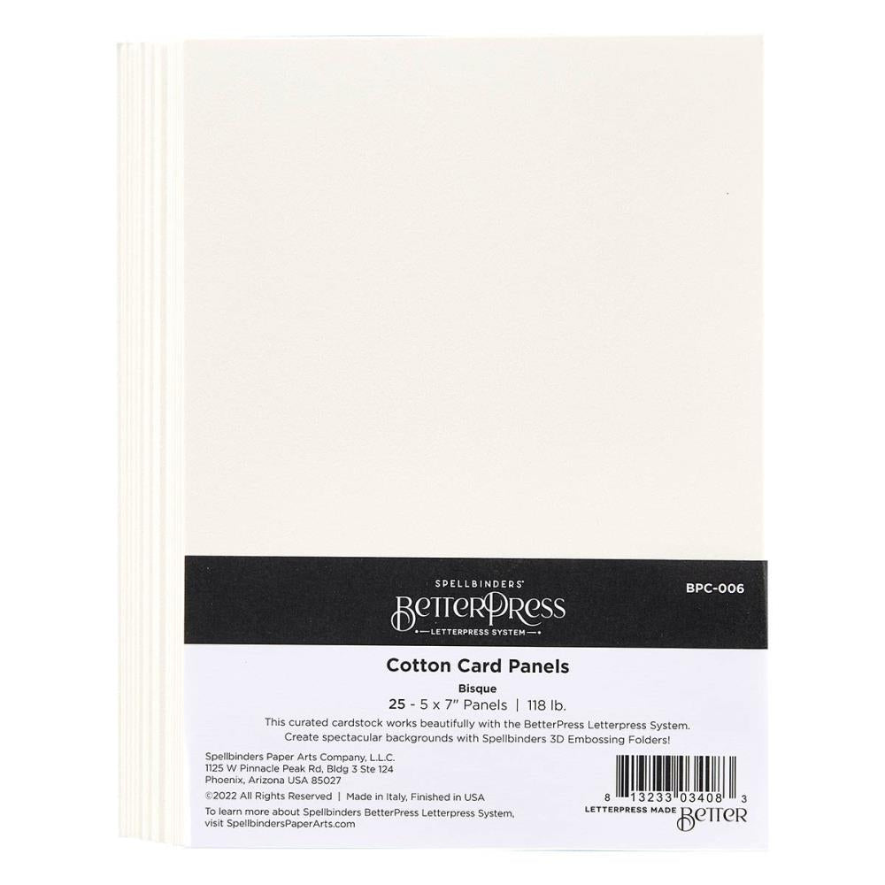 Spellbinders BetterPress Letterpress A7 Cotton Card Panels - Bisque