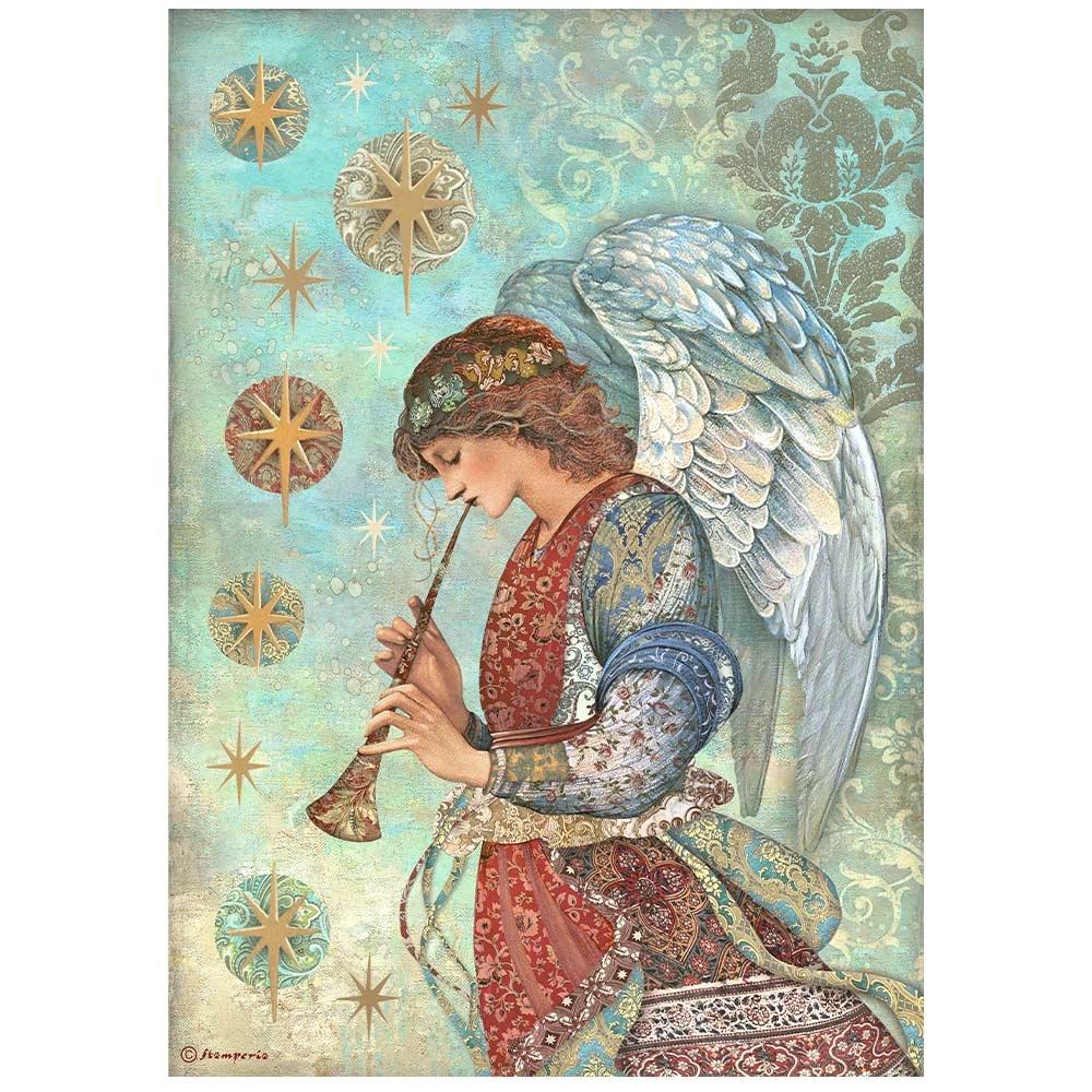 Stamperia Rice Paper Sheet A4 - Christmas Greetings Angel