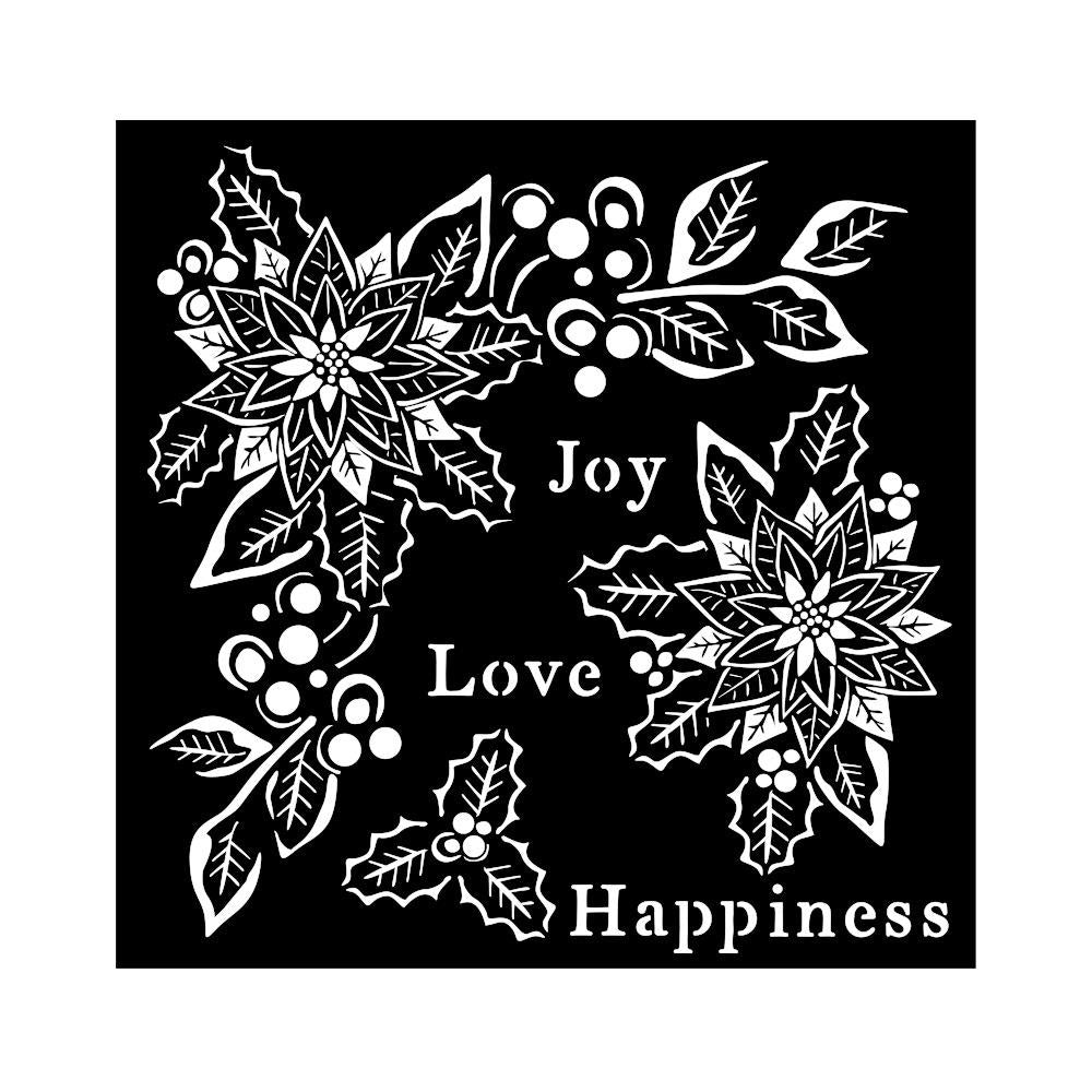 Stamperia Stencil - 18cm x 18cm Christmas Joy Love Happiness