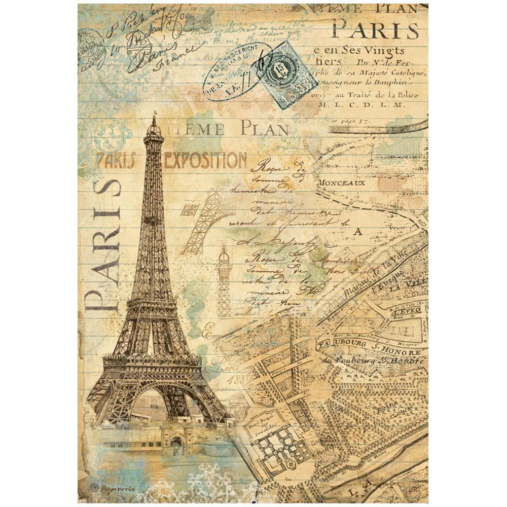 Stamperia Rice Paper Sheet A4 - Around The World Paris
