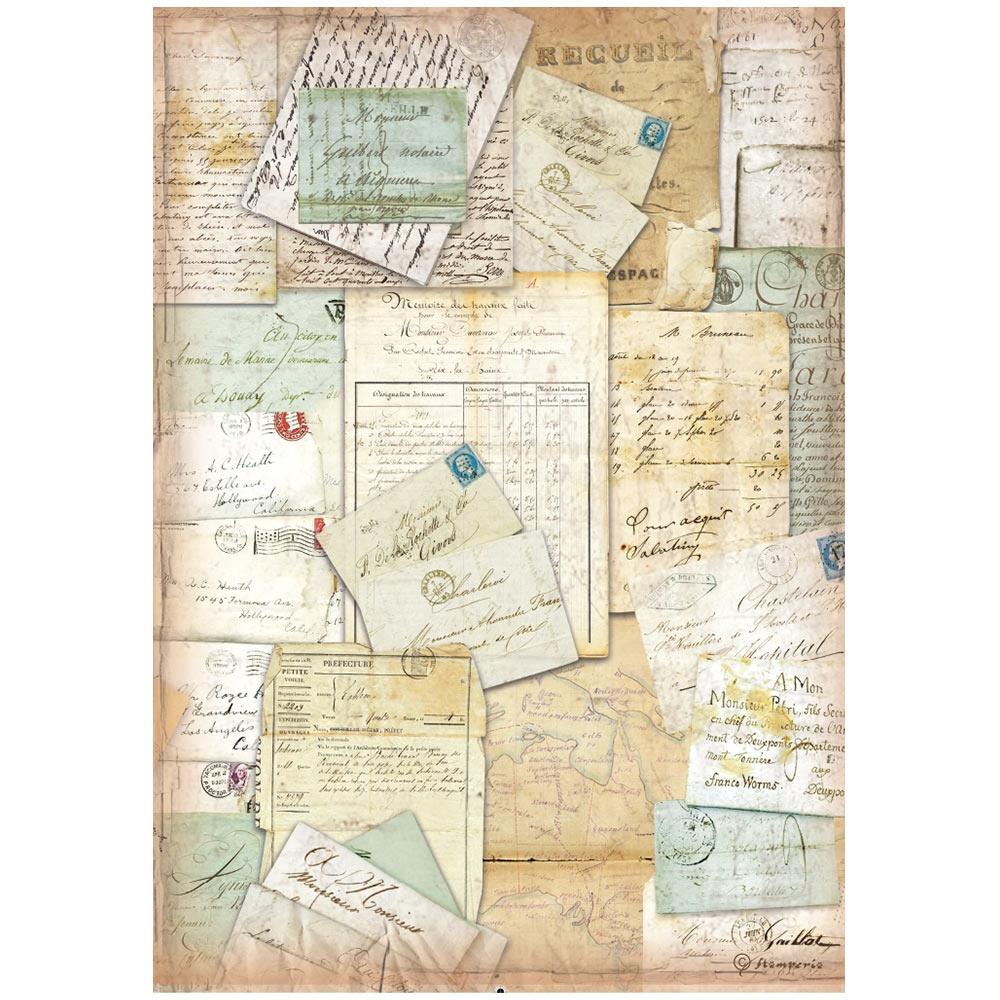 Stamperia Rice Paper Sheet A4 - Around The World Letters