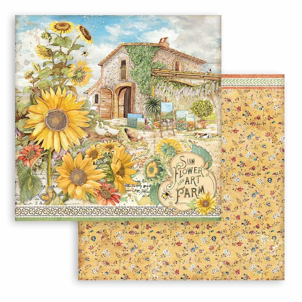 Stamperia Double-Sided Paper Pad 8x8 - Sunflower Art