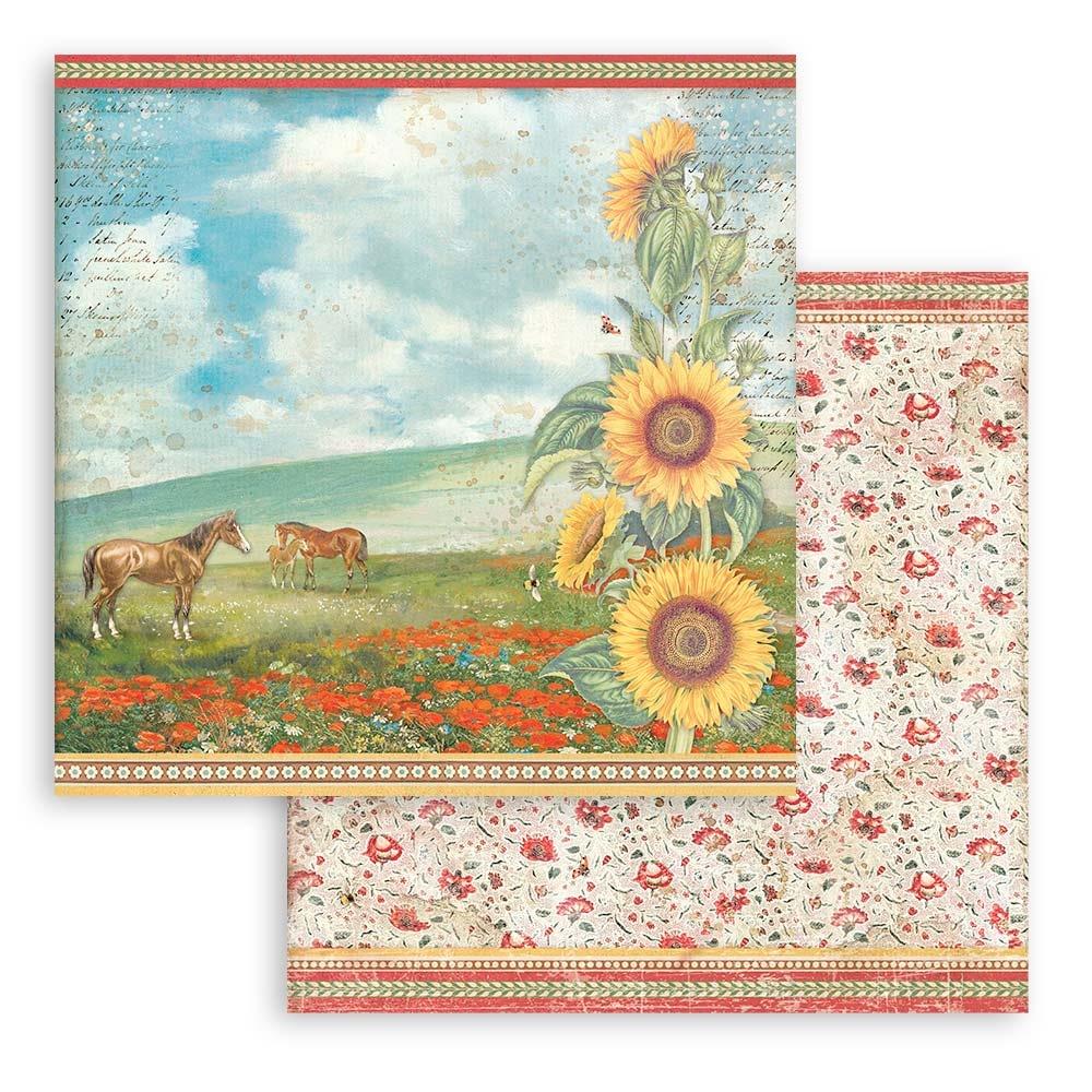 Stamperia Double-Sided Paper Pad 8x8 - Sunflower Art