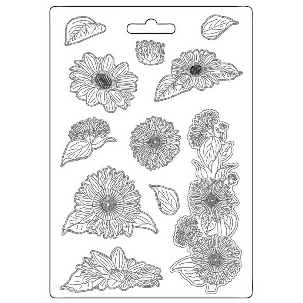Stamperia Soft Maxi Mould A4 - Sunflower Art