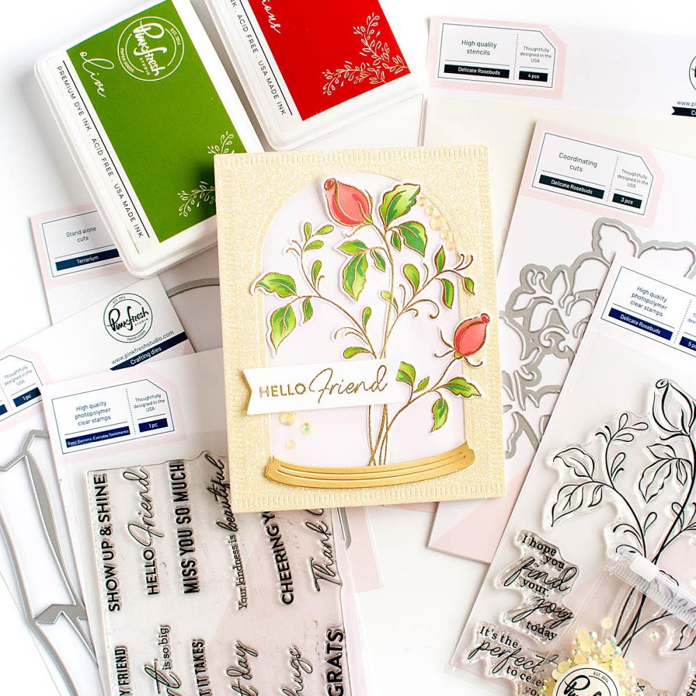 Pinkfresh Studio Clear Stamp Set - Delicate Rosebuds