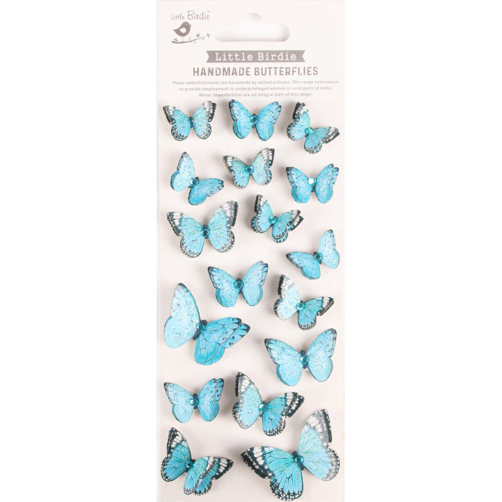 Little Birdie 3D Jewel Butterfly Embellishments - Blue Charm