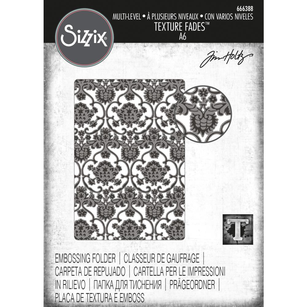 Sizzix 3D Texture Fades Embossing Folder By Tim Holtz - Multi-Level Tapestry
