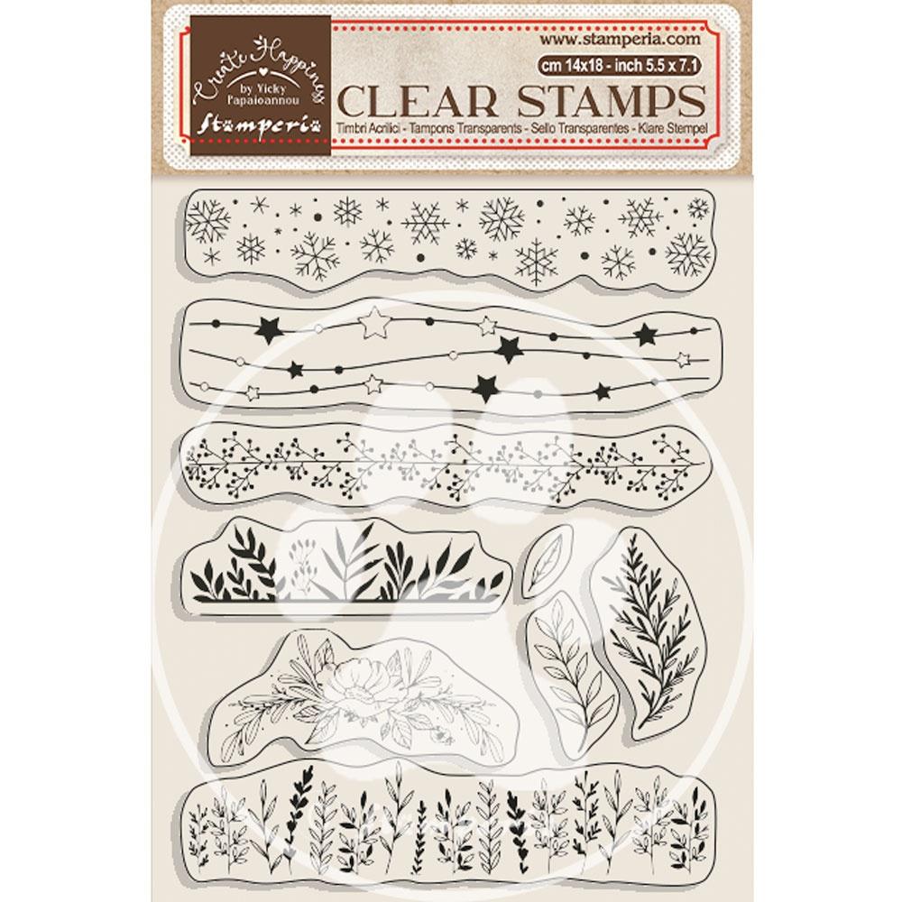 Stamperia Clear Stamps - Christmas Borders With Leaves