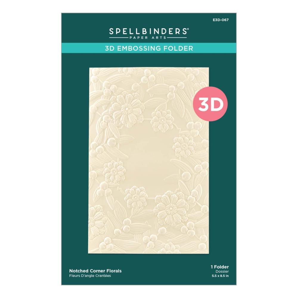 Spellbinders 3D Embossing Folder - Notched Corner Florals - Sealed for Chris