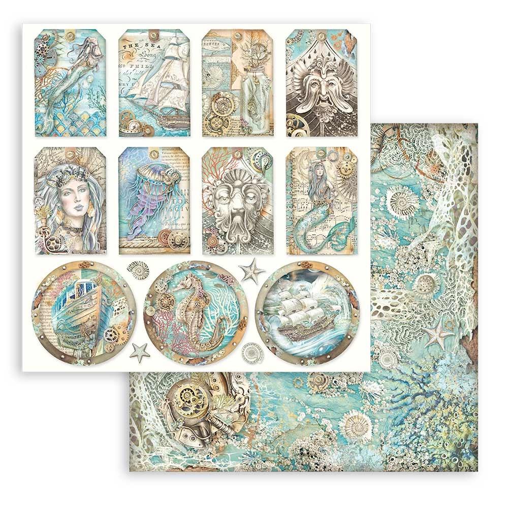 Stamperia Double-Sided Paper Pad 8x8 - Songs Of The Sea