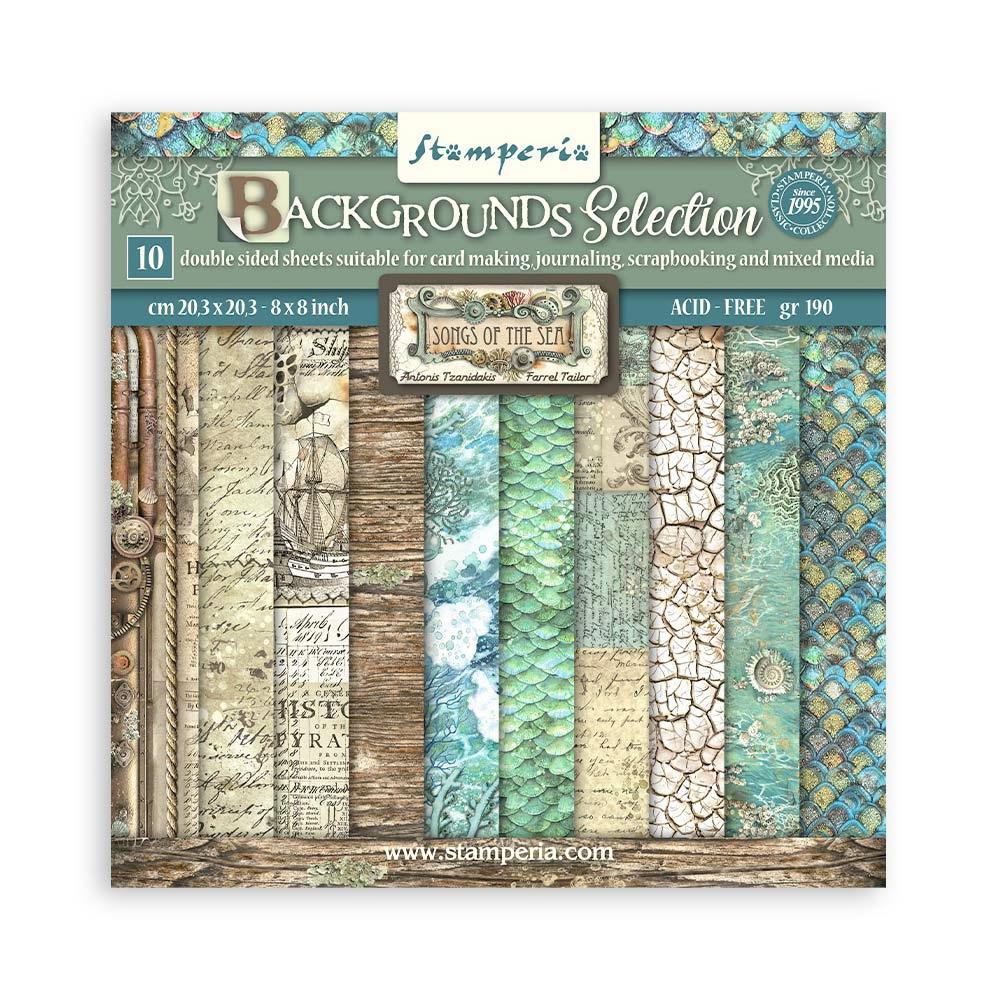 Stamperia Backgrounds Double-Sided Paper Pad 8x8 - Songs Of The Sea