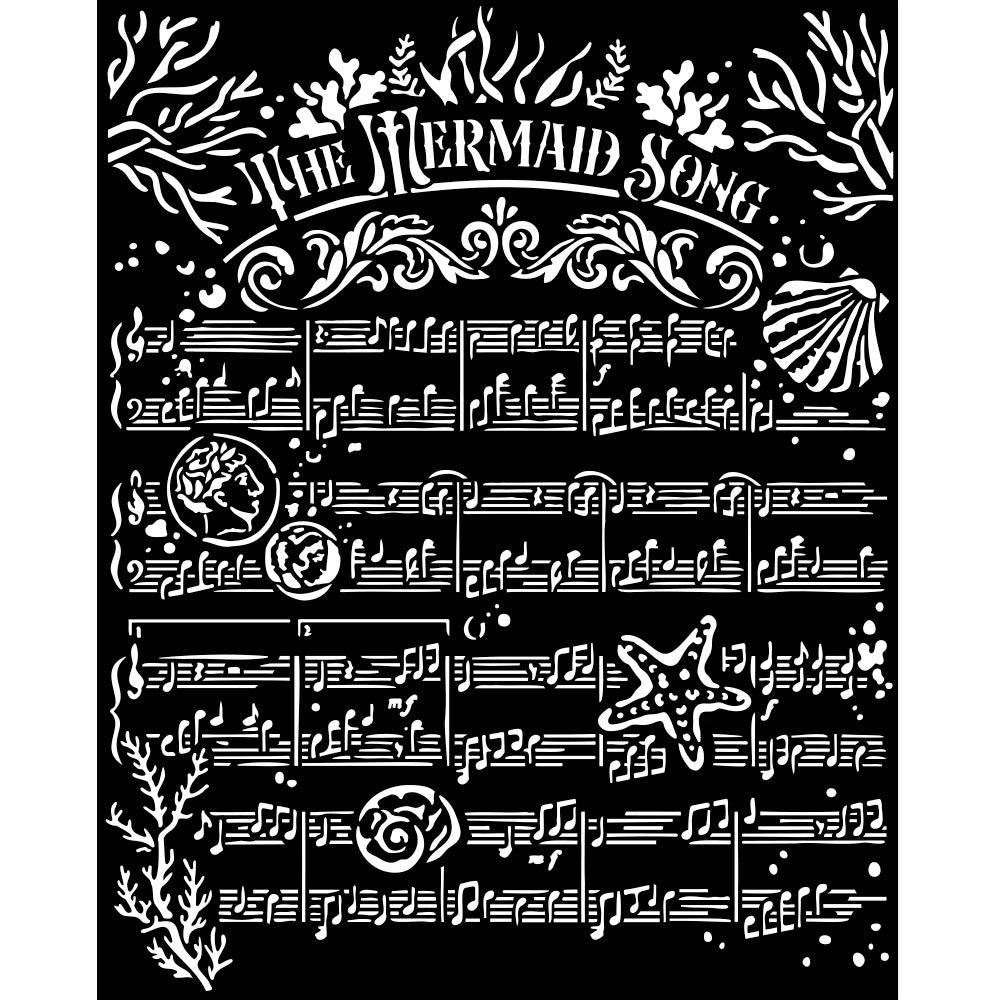 Stamperia Stencil 20cm x 25cm - Songs Of The Sea The Hermaid Song