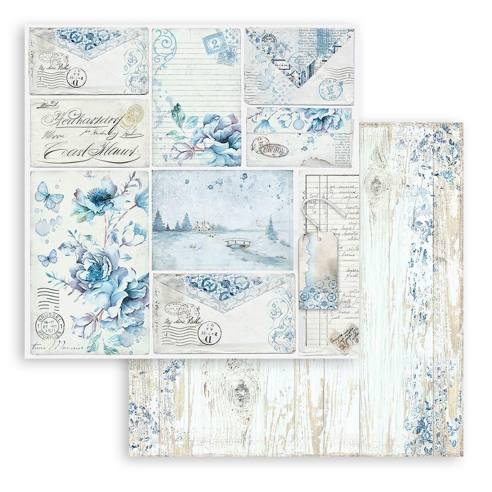 Stamperia Double-Sided Paper Pad 8x8 - Blue Land