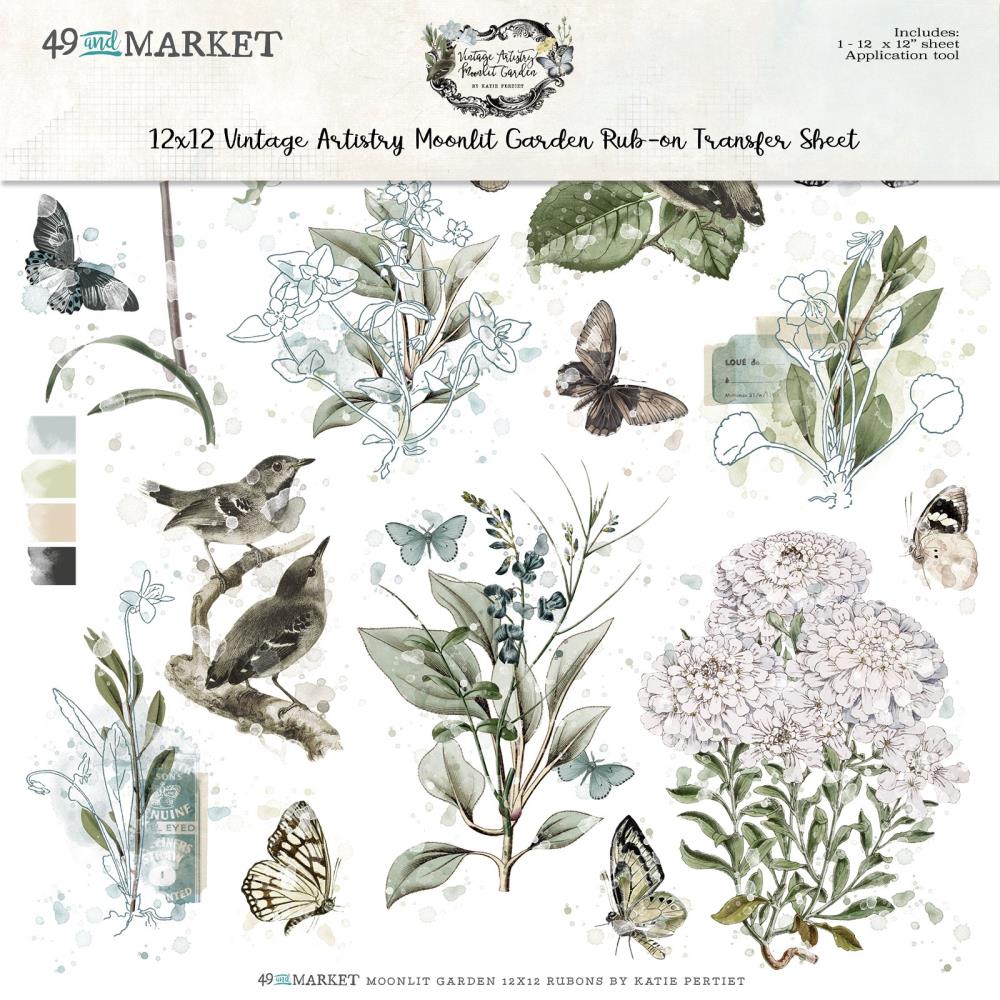 49 And Market Rub-Ons 12X12 - Vintage Artistry Classic Moonlit Garden