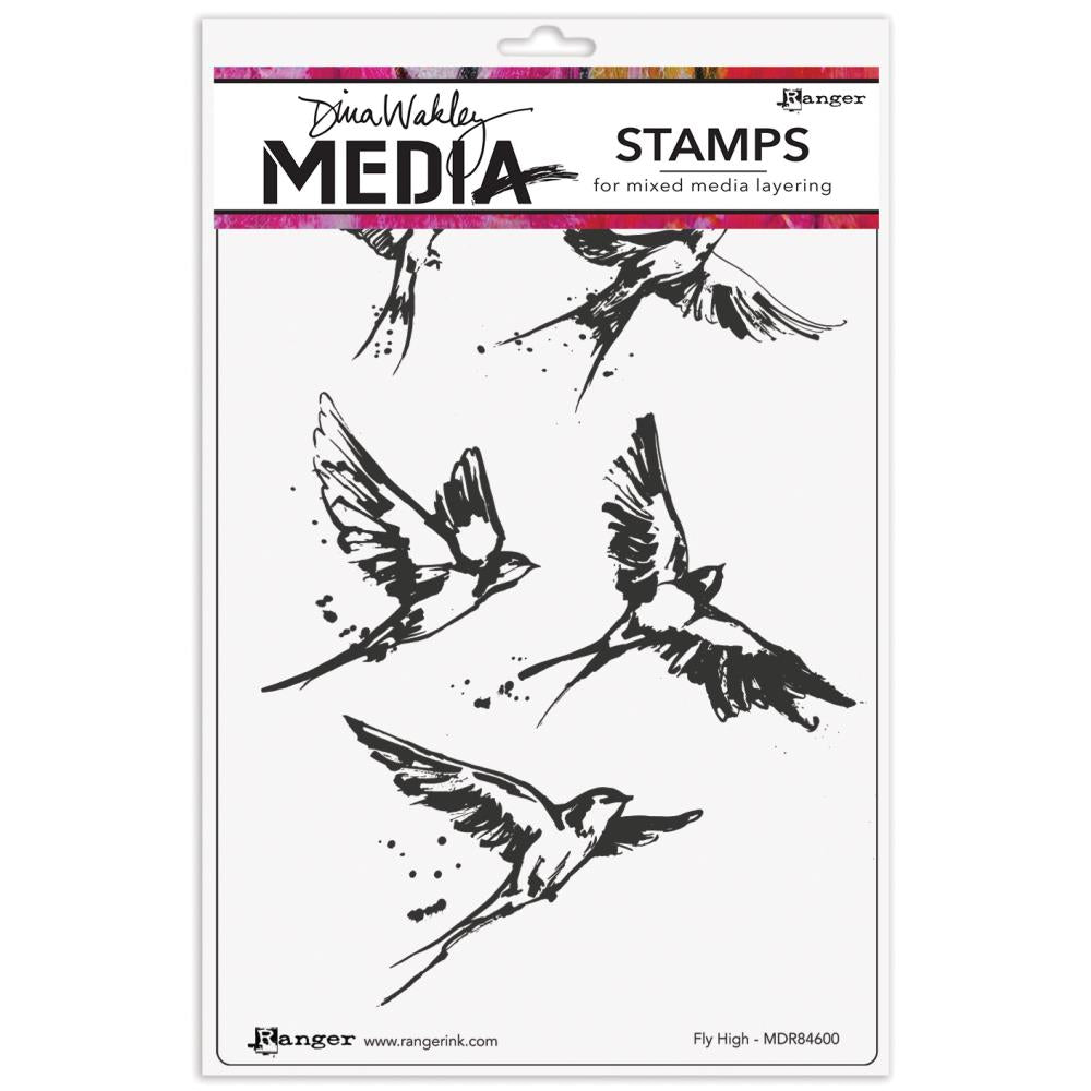 Dina Wakley Media Cling Stamps - Fly High