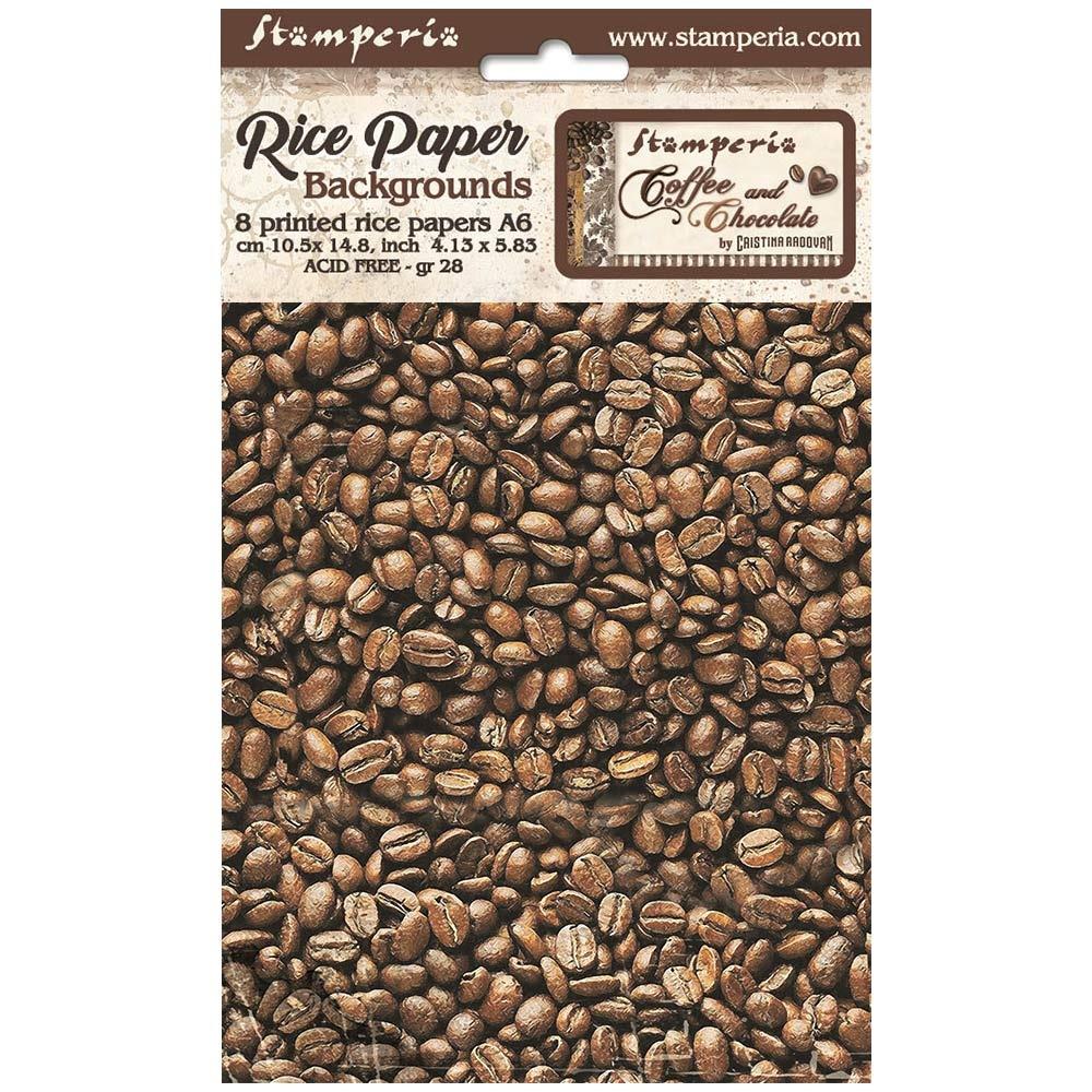 Stamperia Rice Paper Sheets A6 - Coffee And Chocolate 8 pcs