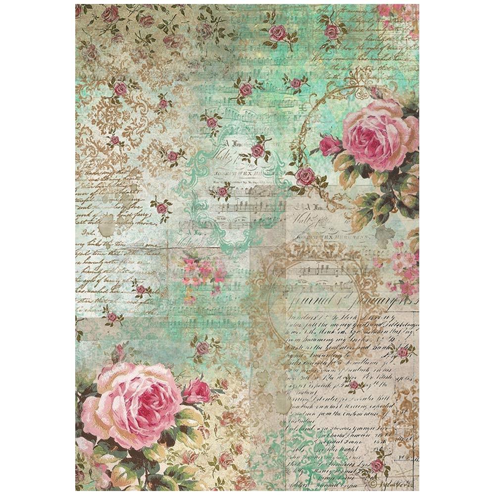 Stamperia Rice Paper Sheet A4 - Precious Peony Background