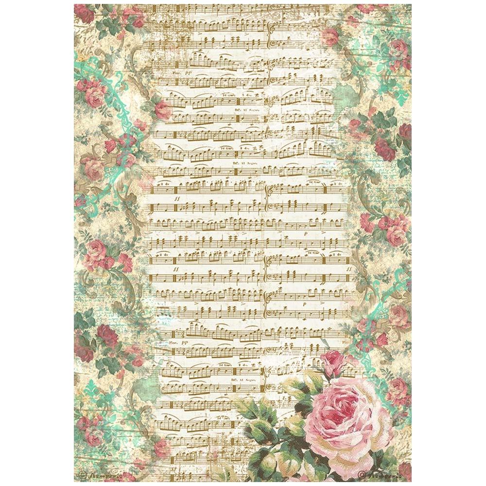 Stamperia Rice Paper Sheet A4 - Precious Music