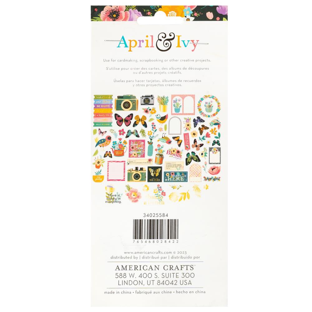 American Crafts April And Ivy Ephemera Die-Cuts - Icons Gold Foil