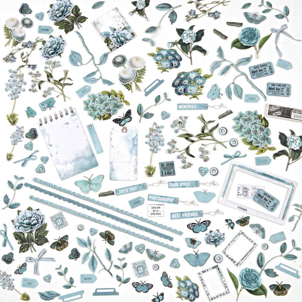 49 And Market - Mini Laser Cut Outs - Color Swatch: Teal Elements