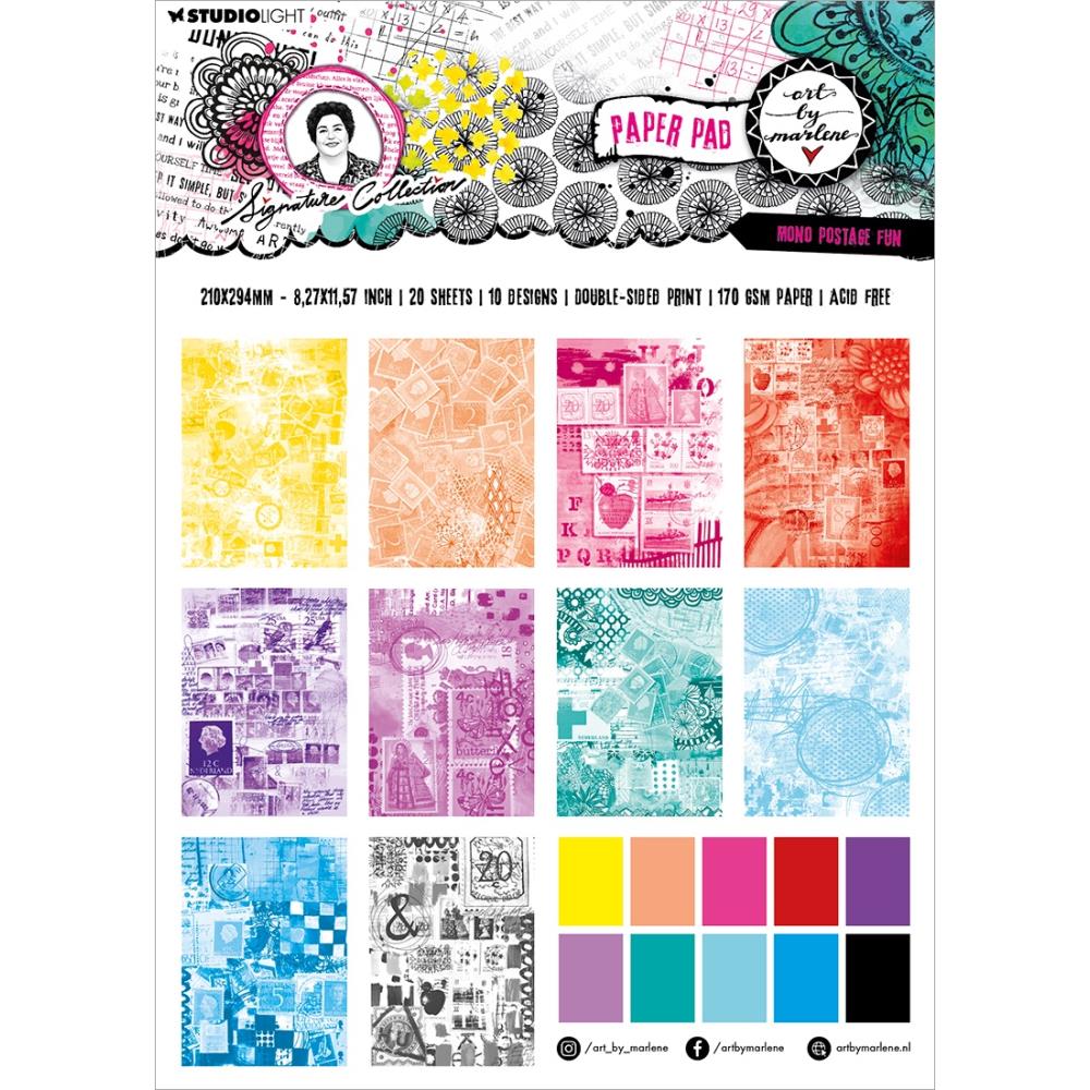 Art By Marlene Signature Collection Designer Paper Pad - Nr. 131 Mono Postage Fun